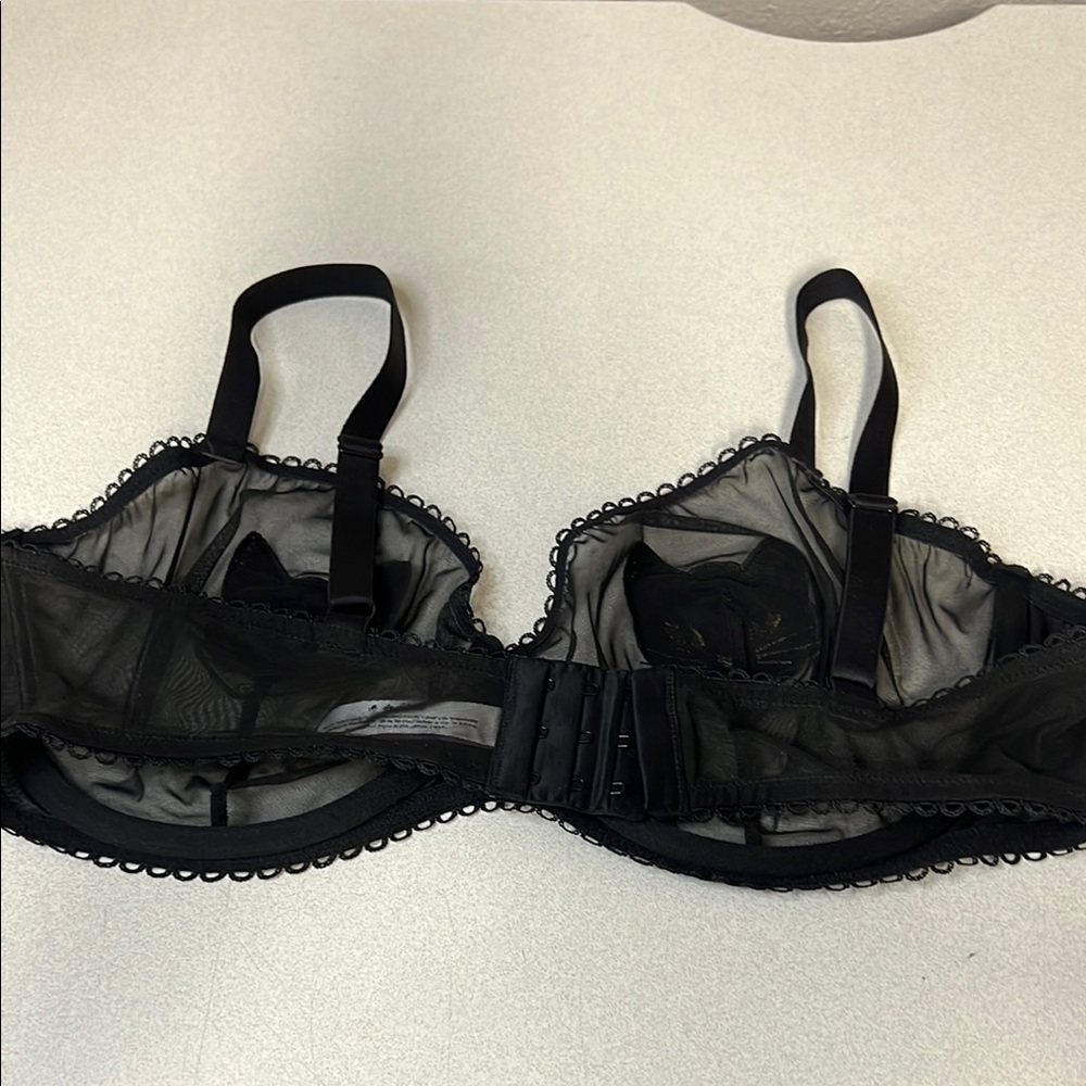 Adore Me Sheer Black Bra with Cat Design - Picture 3 of 4